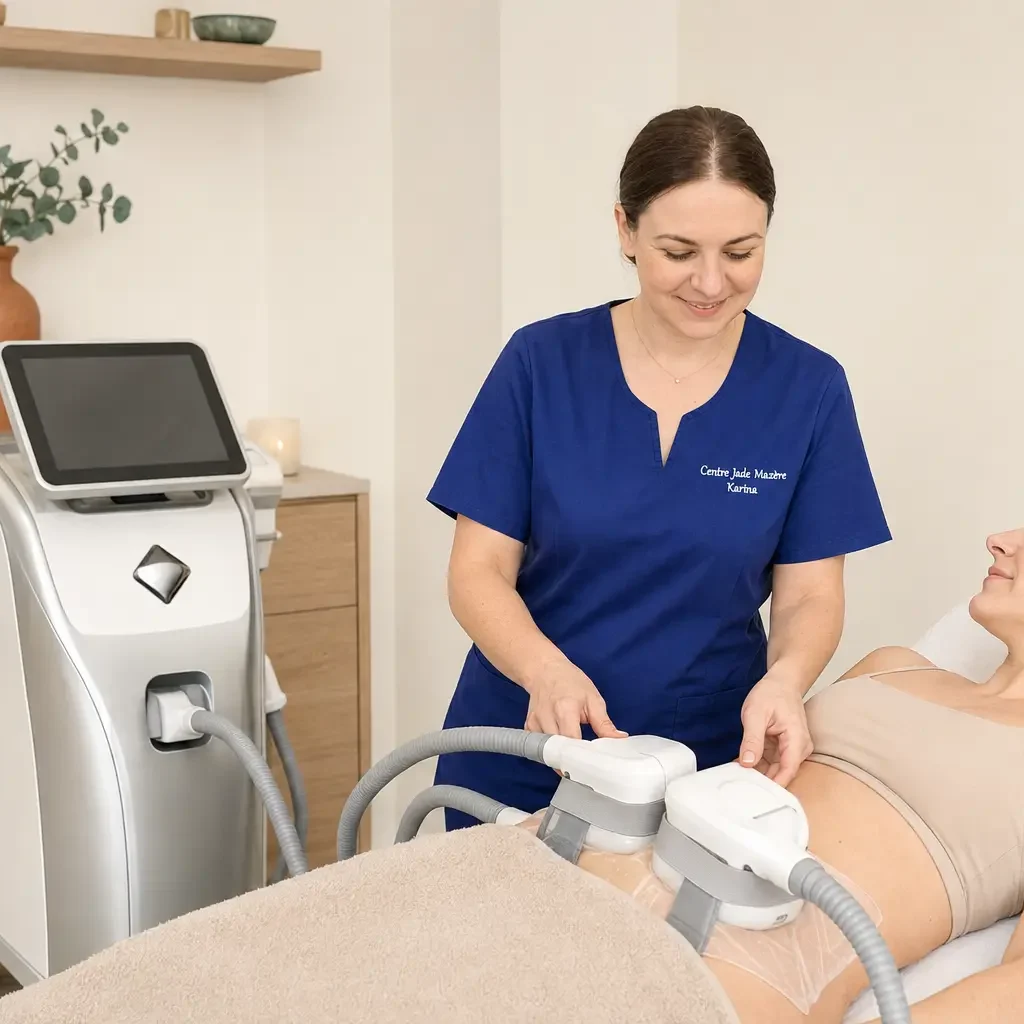 Séance de cryolipolyse Cristal Pro réalisée au centre Jade Mazère à Nantes